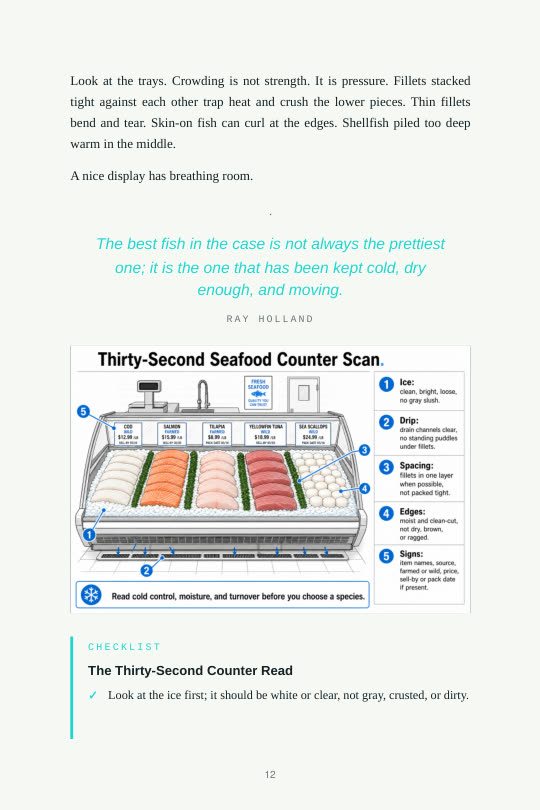 The thirty-second seafood counter scan